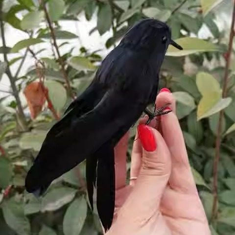 仿真羽毛燕子模型园林装饰摆件羽毛摄影道具马来金丝燕拍摄道具 - 图2