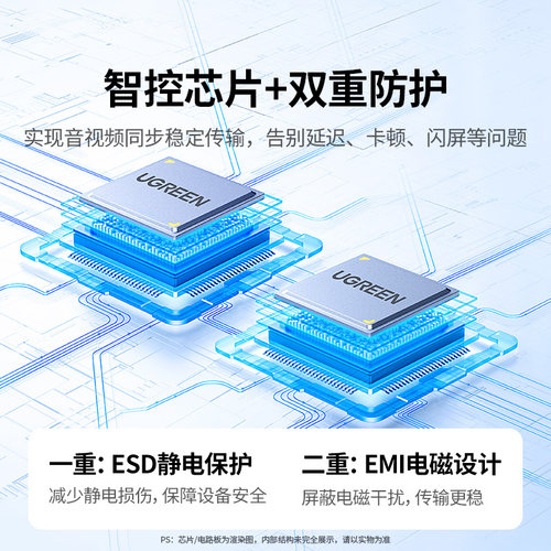 绿联hdmi一分二分配器一进二出分频器4k高清机顶盒同时显示器电视笔记本1进2出一拖二电脑音频扩展分线分屏器 - 图2