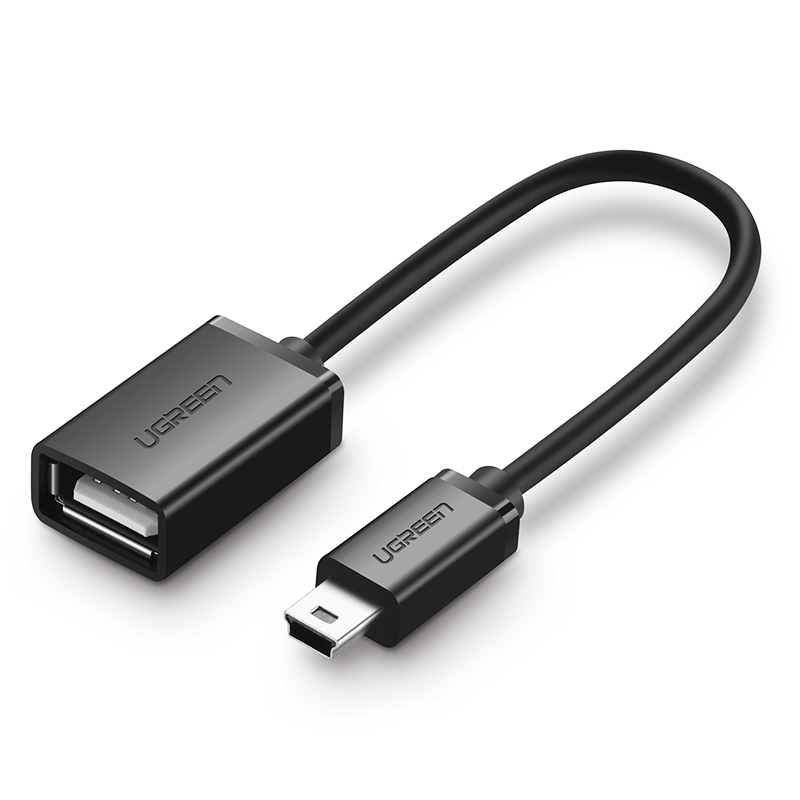 绿联mini迷你usb otg转接头数据线车载导航mp3/4移动硬盘U盘优盘读卡器汽车音响通用T型接口转换器充电连接线