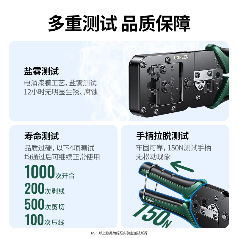 绿联网线钳子水晶头压线钳专业级7七类超六6八类网络夹线钳多功能工具套装电话宽带8P接头制作rj45压剪剥线钳