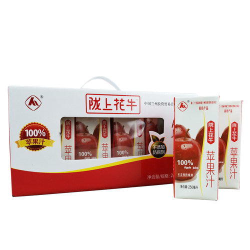 陇上花牛100%苹果汁 花牛苹果无添加糖饮品饮料纯果蔬汁整箱包邮 - 图3
