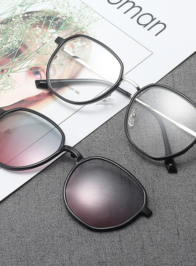 2024新款两用偏光太阳眼镜女圆脸眼镜框近视墨镜男磁吸套镜配近视