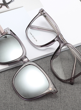 新款2023磁吸近视太阳眼镜偏光复古TR90开车可上翻大框配度数墨镜