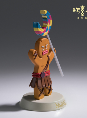 铜师傅 欢喜小将 正版授权《怪物史瑞克》之愤怒姜饼人 潮玩手办