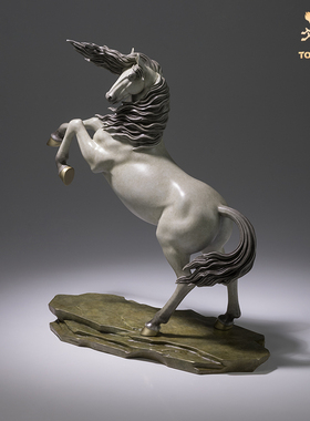 铜师傅《风逸》办公室桌面装饰工艺品 现代简约客厅马摆件 送礼品