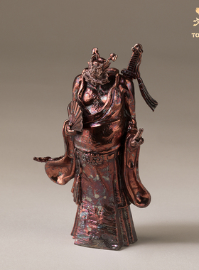 铜师傅《钟馗神威》办公室客厅桌面紫铜人物摆件 家居装饰工艺品