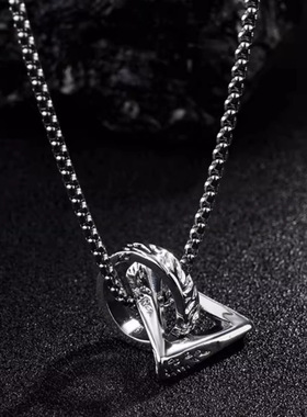 方圆几何吊坠项链男士高级感个性嘻哈配饰男款百搭设计感挂坠街头