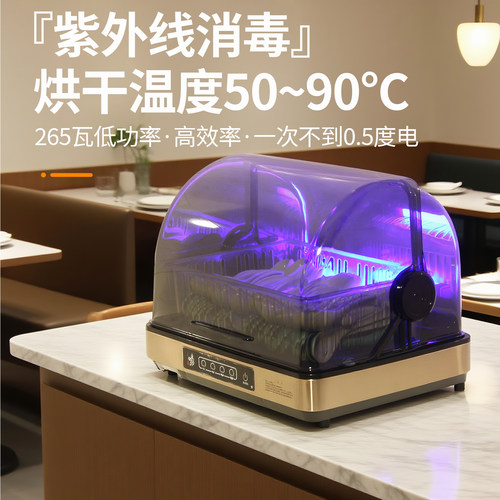 筷勺子消毒烘干一体机商用沥水收纳盒自助餐厅饭店小碗味碟消毒柜 - 图0