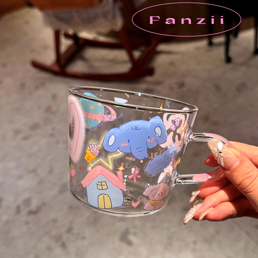 小陶器原创Fanzii系列可爱玻璃杯耐热高硼硅玻璃杯子 大容量水杯