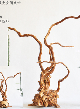 天然灌木根随形雕毛画笔挂福
