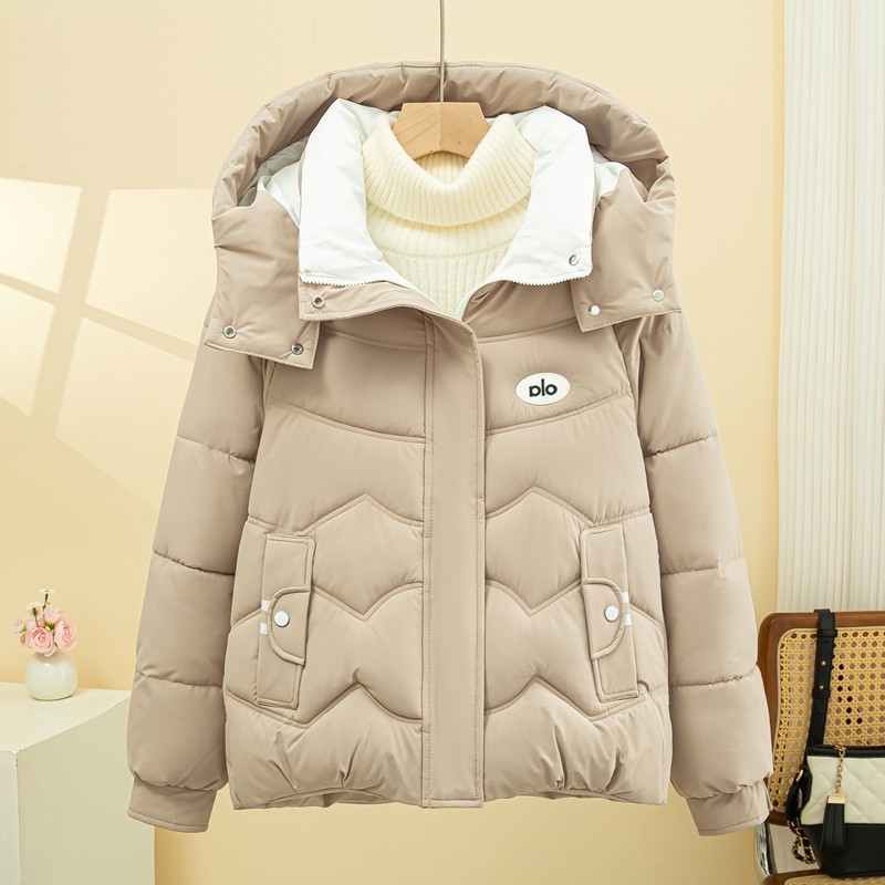 羽绒棉服女冬季2025新款洋气巨好看加厚夹棉衣棉袄子保暖连帽外套 - 图0