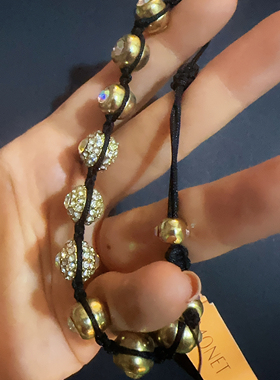 国际大品牌纯铜进口水钻超质感手链棉绳连接可自行调节长短