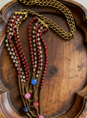 水钻复古海边度假独家孤品毛衣链