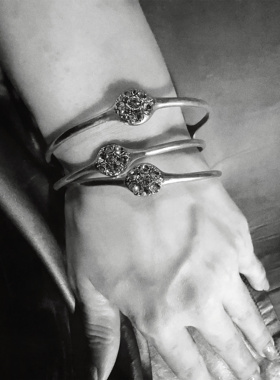 个人设计师作品淡金色三合一质感硬手镯可拆分全网就一款