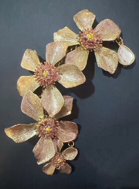 金色紫金花夸张手链小众设计感复古孤品设计师手作