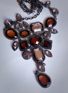 满宝石古典宫廷式样夸张颈链[欧美复古首饰独家孤品/满100包邮]