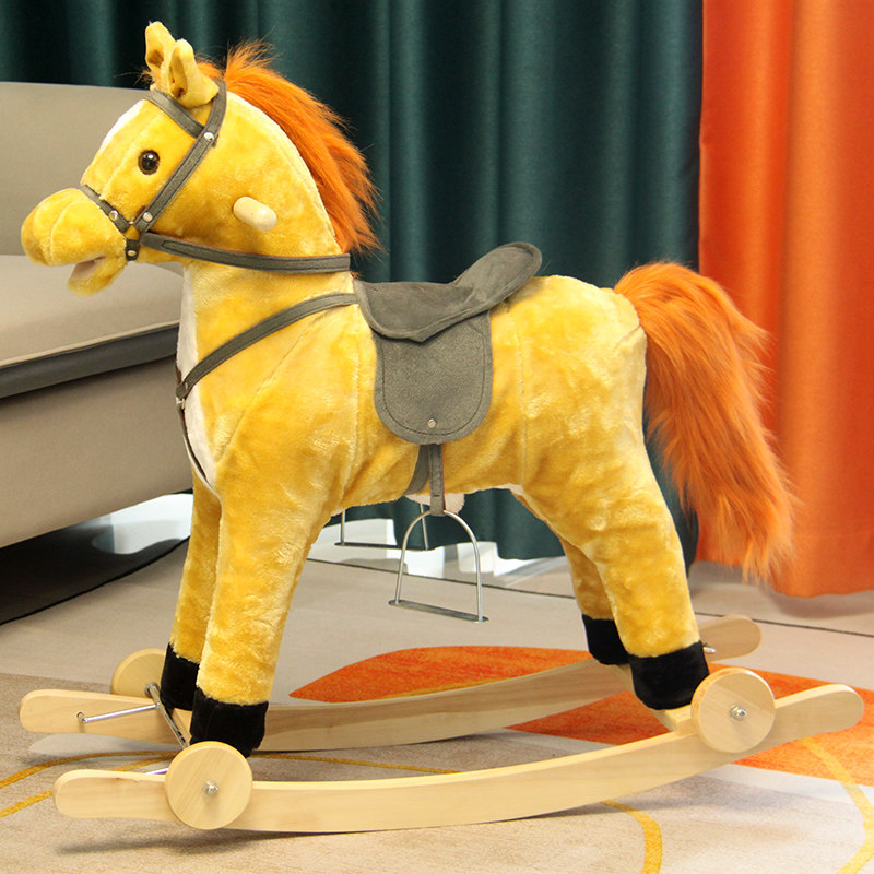 儿童实木摇马宝宝两用木马玩具婴儿生日礼物嘴动尾摇会唱歌仿真马,淘宝优惠券,粉丝福利购,淘宝优惠卷