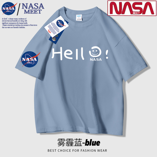 NASA联名潮牌短袖t恤男夏季2024新款纯棉宽松休闲青少年学生体恤