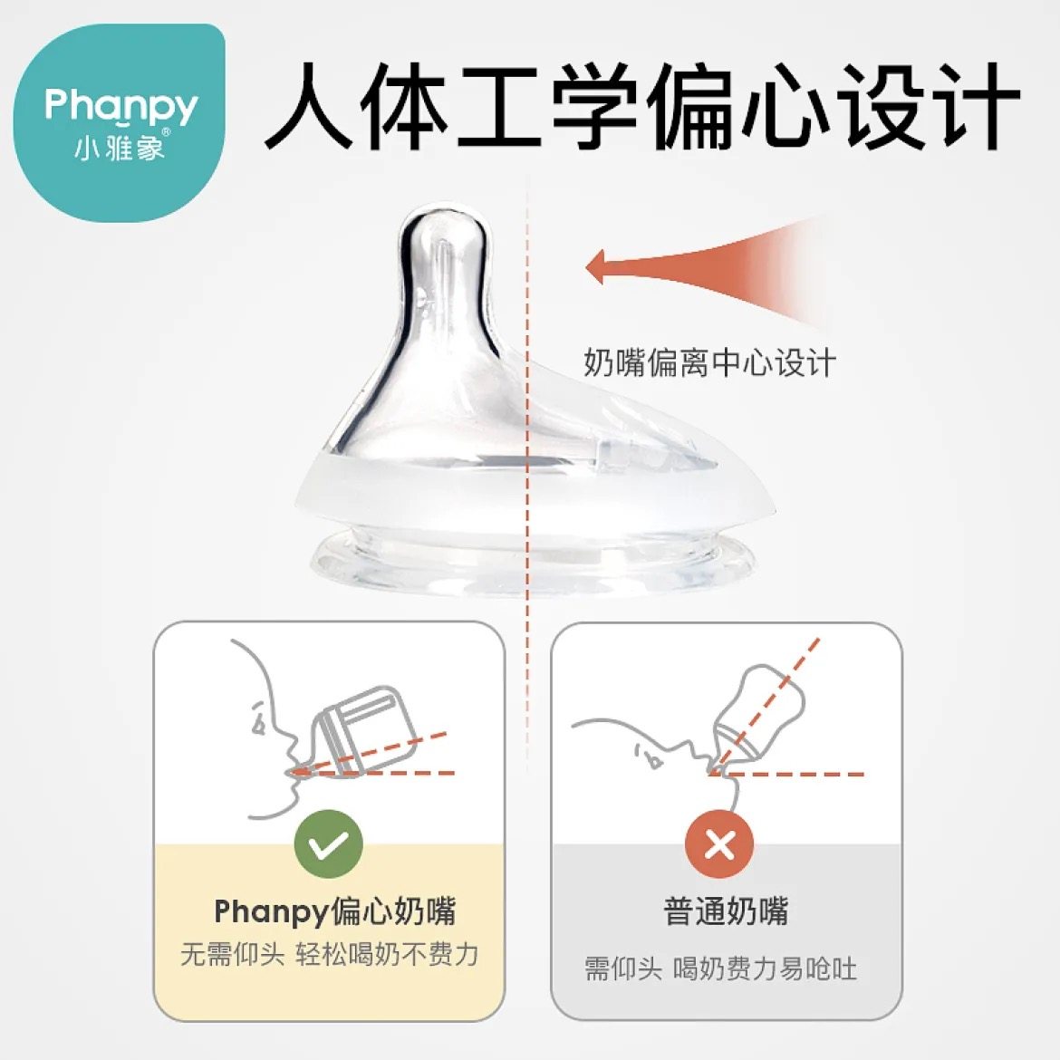小雅象防胀气奶瓶专用奶嘴新生婴儿偏心仿母乳奶嘴宽口径奶瓶配件,淘宝优惠券,粉丝福利购,淘宝优惠卷