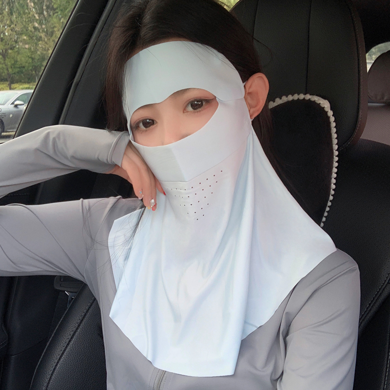 遮全脸防晒面罩女夏季防紫外线无痕脸基尼护颈部冰丝开车遮阳口罩