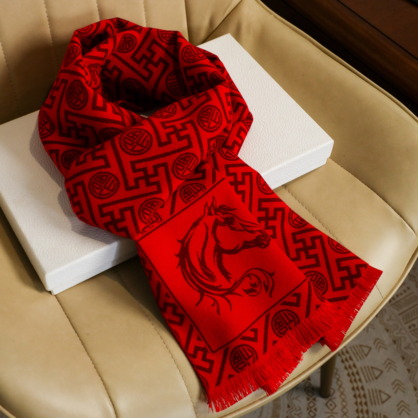 中国红大红围巾定制logo本命年会公司活动仿羊绒披肩男女冬季纯色,淘宝优惠券,粉丝福利购,淘宝优惠卷