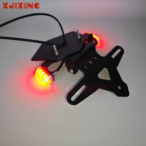 适用宝马S1000RR XR 拿铁R1300G 水鸟改装隐藏式转向的尾灯短尾架 - 图3