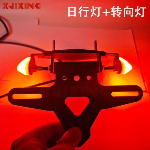 适用宝马S1000RR XR 拿铁R1300G 水鸟改装隐藏式转向的尾灯短尾架 - 图1