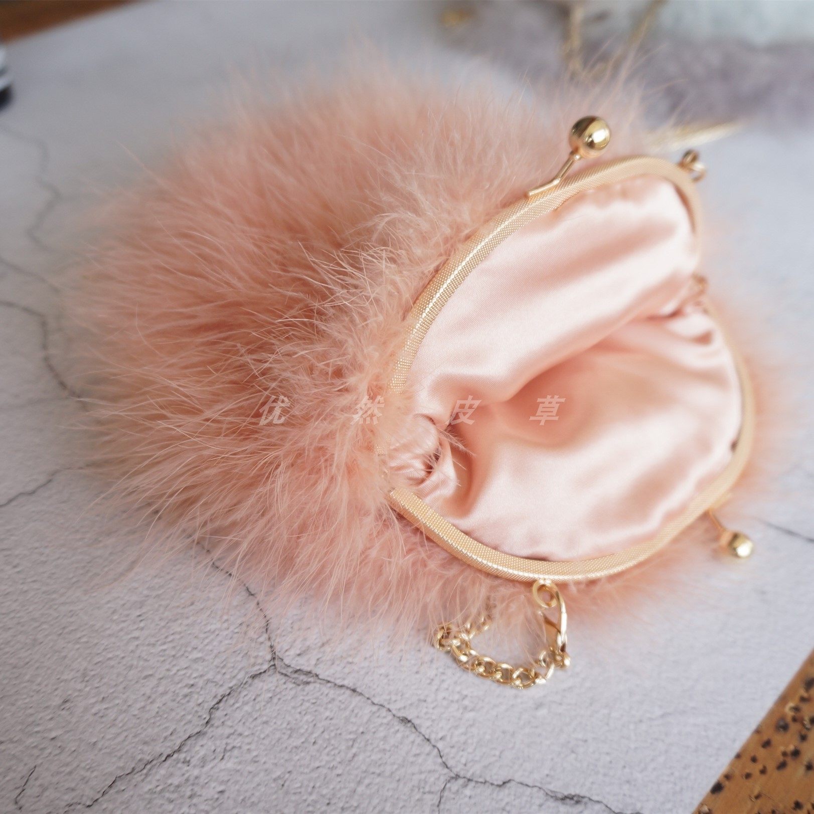 2018秋冬新款女日韩百搭小包毛毛绒皮草包斜挎包手拿包圆形链条包,淘宝优惠券,粉丝福利购,淘宝优惠卷