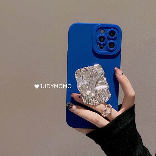 ins冷淡风支架克莱因蓝适用iPhone13苹果12手机壳11promax/xs全包 - 图3