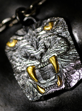 虎啸是原创手工雕刻生肖银项链男