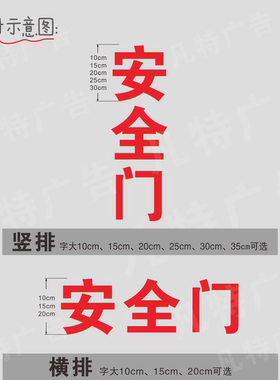 消防通道安全门贴纸警示玻璃贴纸