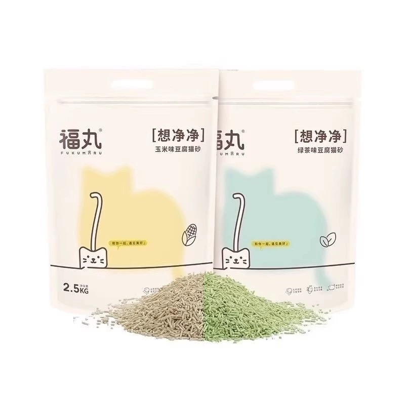 福丸猫砂豆腐砂结团快除臭低粉尘绿茶味原味宠物用品猫沙5斤装 - 图3