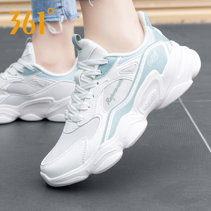 361女鞋春季新款网面透气运动鞋老爹鞋361度官方旗舰店正品跑步鞋