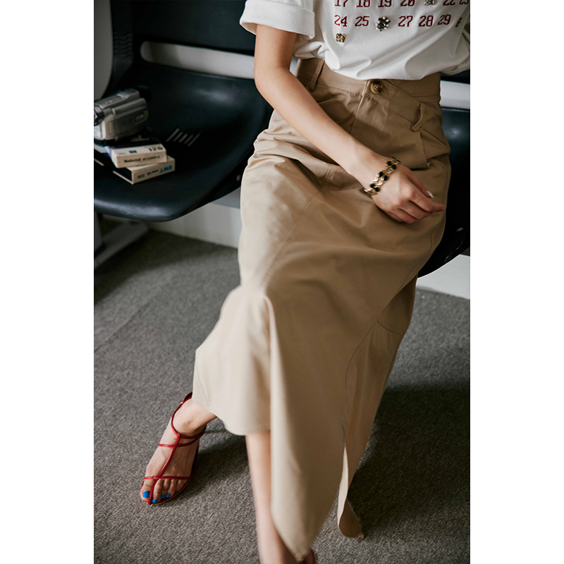 Rosebanks Irregular Waist Design Skirt 不规则风衣工装半身裙 - 图0