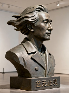 校园名人半身像玻璃钢仿铜摆件