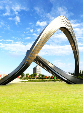 不锈钢现代异型雕塑镂空抽象户外大型城市镜面园林景观金属雕塑