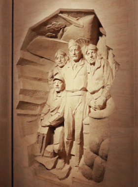 爱国人士浮雕背景墙玻璃钢仿铜