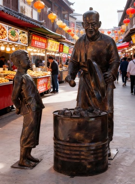 玻璃钢仿铜雕塑定制摆件