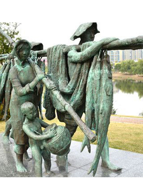 渔民文化摆件商业街玻璃钢