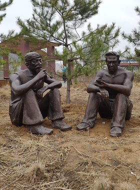 田间地头民俗人物雕塑户外