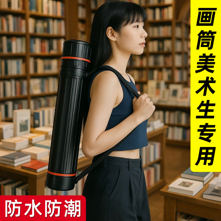 画筒海报书法字画卷收纳桶装画伸缩箭筒雨伞保护宣纸可伸缩防水防潮工程建筑作品美术便携大号素描加厚收藏 - 图0