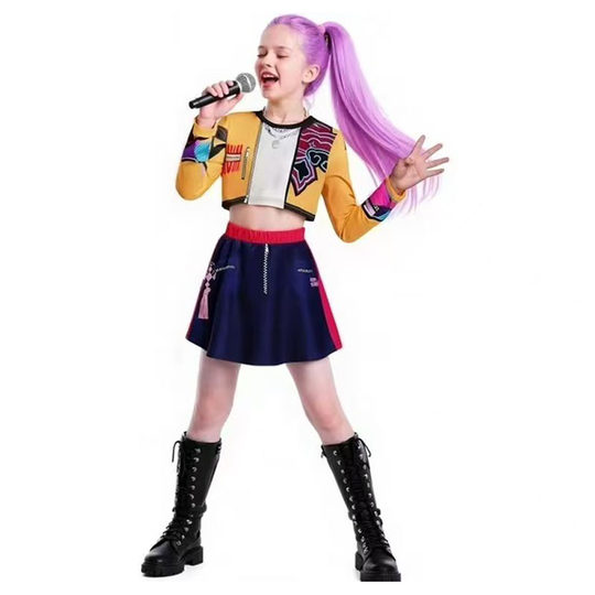 kpop猎魔女团服装女童zoey米拉mira鲁米rumi儿童万圣节cos衣服