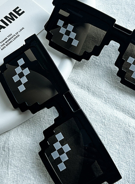 网红马赛克墨镜道具黑色表演结婚