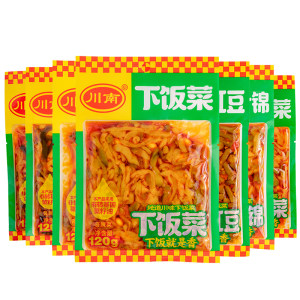 川南红油榨菜豇豆黄花下饭菜120g*4袋爽口辣味即食小咸菜配饭