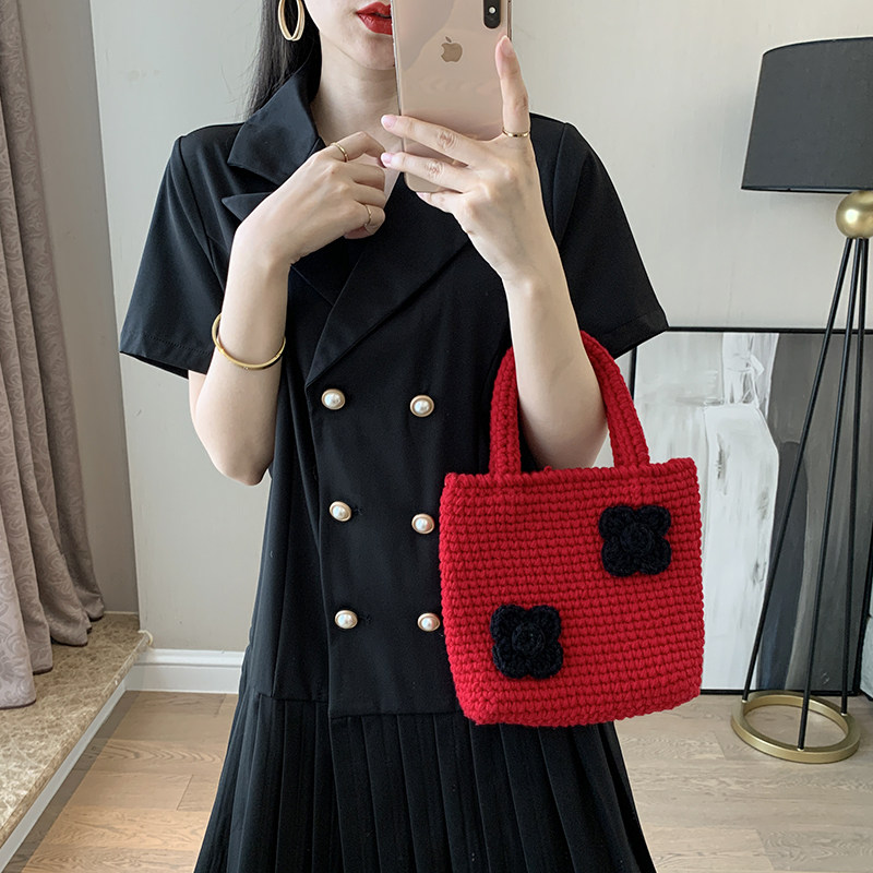 手工编织包包毛线钩针diy材料包送闺蜜女友礼物自制手提花朵包女,淘宝优惠券,粉丝福利购,淘宝优惠卷