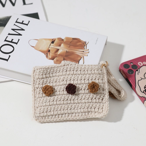 Вязаная сумка ручной работы, картхолдер, крючок для вязания, набор материалов, DIY, подарок на день рождения