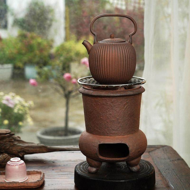 中式复古围炉煮茶粗陶老岩泥炭炉功夫茶具风炉家用户外便携煮茶炉,淘宝优惠券,粉丝福利购,淘宝优惠卷