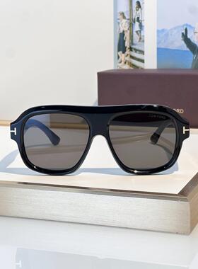 TOMFORD汤姆福特FT1324墨镜太阳眼镜中性飞行员黑色框架深灰镜片
