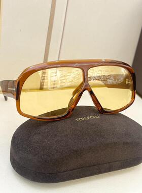 TOMFORD汤姆福特FT0965棕色超大号盾形黄色Tinted墨镜太阳眼镜