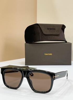 TOMFORD汤姆福特FT1201方形墨镜太阳眼镜黑色框架棕色镜片5617145